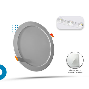 Painel Plafon Led 22cm 18w Embutir Redondo Luminária